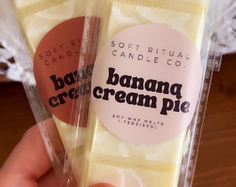 Banana Cream Pie Delight Wax Melt | Marshmallow Frosted | Warm Dessert Scent | Buttery Crust & Sweet Banana