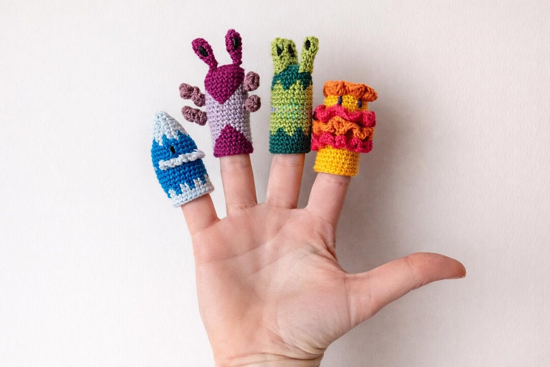 Puppet Pattern Monster Crochet Monster Finger Puppets Pattern PDF | Amigurumi Toy | Kids ...