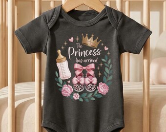 The Princess has arrived Baby Bodysuit: Pregnancy Announcement