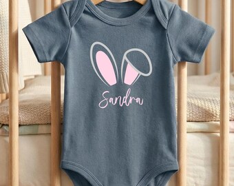 Custom Name Easter Ears Baby Bodysuit: Personalized Bunny Outfit