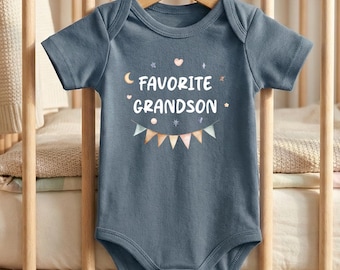 Favorite Grandson Baby Bodysuit: Granddaughter and Grandbaby Newborn Gift