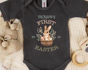 Custom Name Bunny Infant Bodysuit: First Easter Newborn Outfit