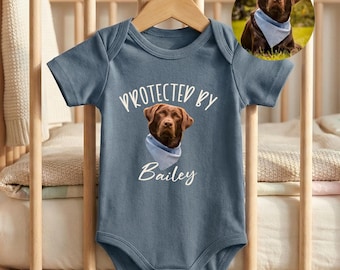 Custom Pet Portrait Baby Bodysuit : Personalized Dog & Cat Art Illustration