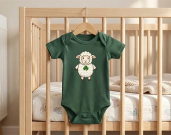 Cute Sheep St. Patrick's Day Baby Bodysuit:  Coming Home Outfit March