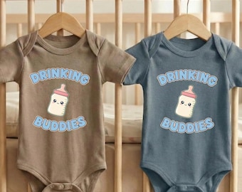 Drinking Buddies Baby Bodysuit: Twins Gender Neutral Outfits