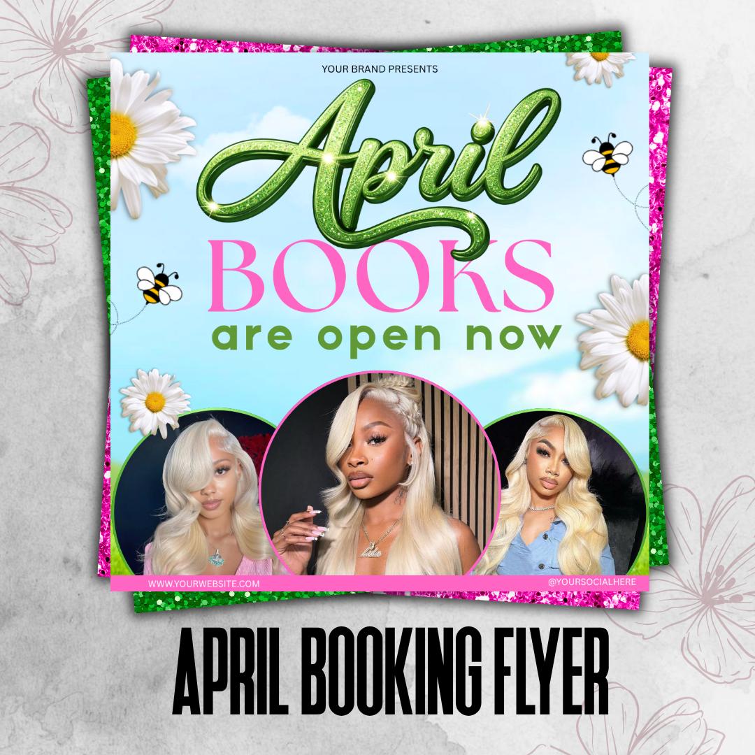 April Booking Flyer DIY Template, Customizable April Flyer, DIY Canva ...