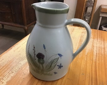 Buchan Finest Stoneware, Portobello Scotland, Milk Pitcher, Thistles and Bluebells, made in Scotland