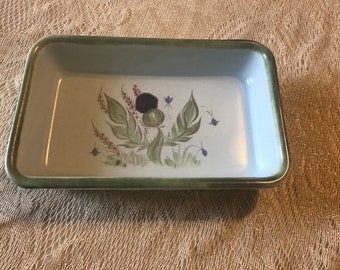 Buchan Finest Stoneware, Portobello Scotland, Ovenproof Baking Dish, Thistles and Bluebells