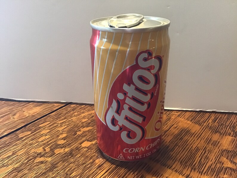 1992 Pop Top Can of Fritos Corn Chips, Intact, Fritos Corn Chips in Can