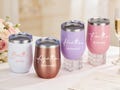 Personalized Wine Tumbler Wedding Wine Glasses Bridesmaid Proposal Insulated Travel Mug with Lid for Party Bachelorette Gift Bridesmaid Gift