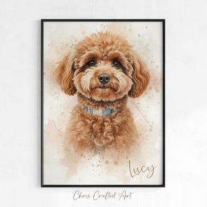 Custom Dog Portrait from Photo, Watercolor Pet Portrait, Pet Painting, Easter Gift, Mother's Day Gift, Father's Day Gift, Pet Memorial