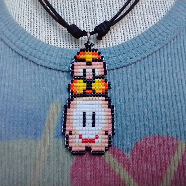 Lakitu sprite necklace, game sprite pendant, pixel necklace, game sprite jewelry