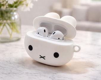 Cute Bunny AirPods Case, Rabbit AirPods Cover, Kawaii AirPods Pro Case, Cartoon AirPods Case, Cute AirPods Holder, Aesthetic AirPods Case