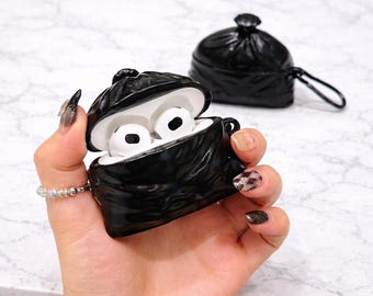 Funny Trash Bag AirPods Case, Unique AirPods Cover, Cool AirPods Case, Novelty AirPods Case, AirPods Pro 2 3 4 Case, Gift for Him