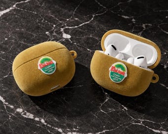 Kiwi AirPods Case, Cute Fruit AirPods Pro Case, Fuzzy AirPods Cover, Soft Plush AirPods Case, Unique Gift for Her, AirPods 1 2 3 Pro