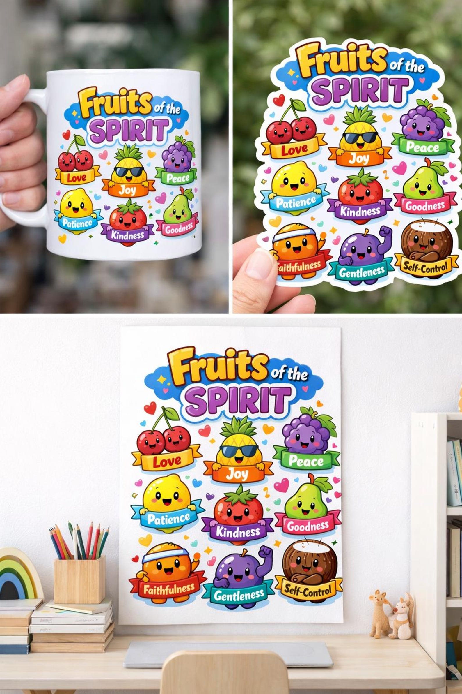 Fruits of the Spirit PNG | Christian Kids T-shirt Design (digital ...