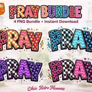 Paquete de imágenes PNG con la frase "ORA" de estilo retro, diseño de camiseta con la frase "Colosenses 4:2" (descarga digital).