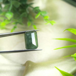 9,25 quilates / talla esmeralda / esmeralda de forma rectangular / esmeralda única con un aspecto similar al veneno