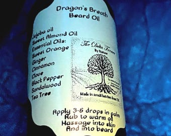 Dragon's Breath Beard Oil – Natural Jojoba, Sweet Orange Ginger Spicy Scent