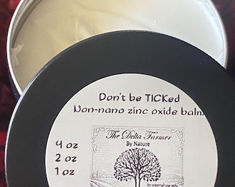 Don't Be TICKed Handmade Tallow  Balm with Non-Nano Zinc Oxide l  cedarwood essential oil