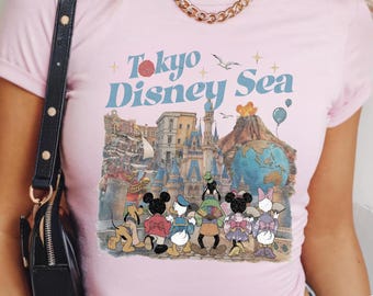Chemise Mickey & Friends Disneyland Tokyo Disney Sea Japon 1983, Tokyo Disney débardeur bébé t-shirt Croptank, chemise femme Epcot Disney sea