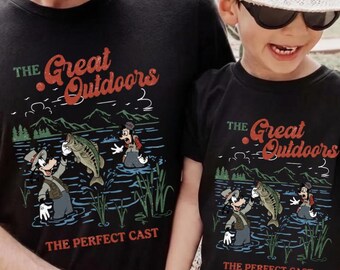 Chemise Disney The Great Outdoors Dingo & Max Goof, chemise papa et fils, chemise Disney Cast parfait, cadeau fête des pères