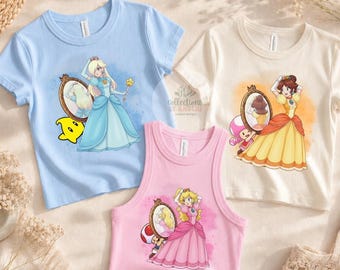 Chemise Super Mario : chemise Princess Peach Daisy Rosalina, t-shirt pour bébé Mario, cadeau d'anniversaire pour fille, chemise Mario pour femme, univers épique
