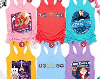Chemise RunDisney Walt Disneyworld Wine and Dine 2026, grincheux Marie le chat puce Débardeur semi-marathon RunDisney 10 km T-shirt bébé Croptank