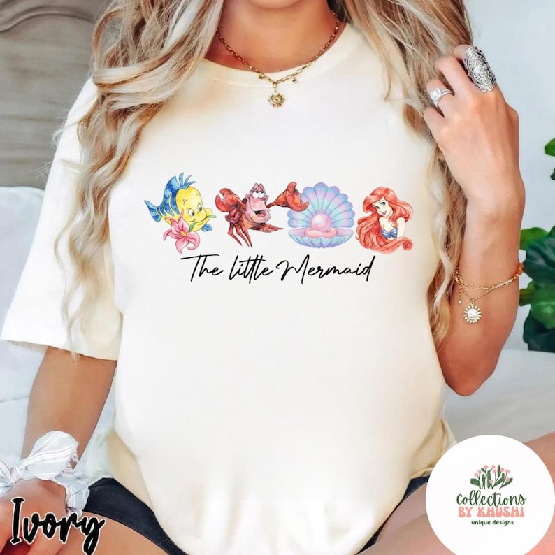 The Little Mermaid Ariel Princess Disney T-Shirt, Ariel Princess Tank Top Baby Tee Croptank, WDW Disneyland Women’s Shirt image 6