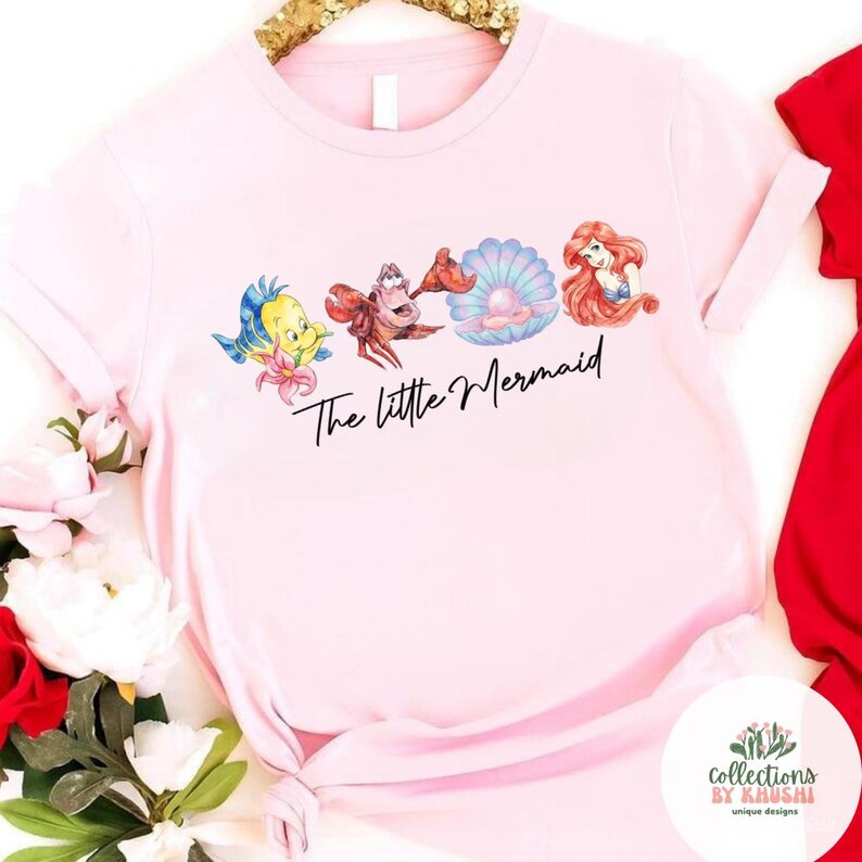 The Little Mermaid Ariel Princess Disney T-Shirt, Ariel Princess Tank Top Baby Tee Croptank, WDW Disneyland Women’s Shirt image 7