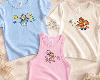 Super Mario Shirt: Princess Peach Daisy Rosalina Shirt, Mario Baby Tee Croptank, Birthday Gift for Girls, Mario Women's Shirt, Epic Universe