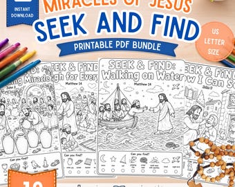 Jesus Miracles Seek and Find Bible Coloring Pages