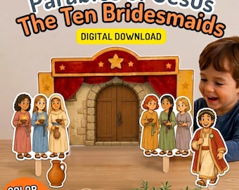 Ten Bridesmaids Parable Puppet Show Kit, Bible Story Puppets