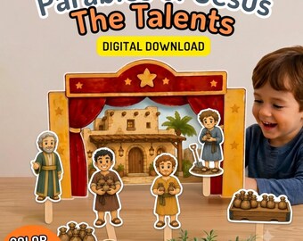 Parable of the Talents Puppet Show Kit, Bible Story Puppets