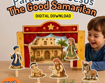 Good Samaritan Puppet Show Kit, Printable Bible Story Puppets