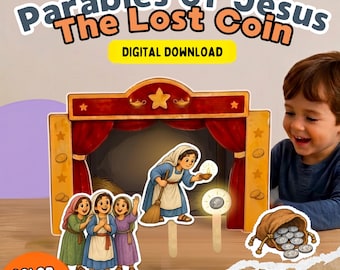 Lost Coin Puppet Show Kit, Printable Bible Story Puppets