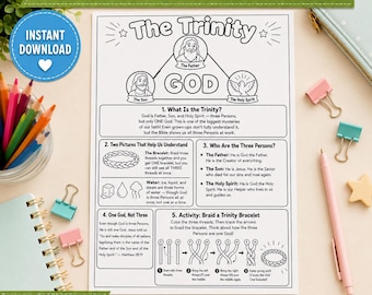 The Trinity Coloring Page for Kids | Christian Bible Craft Printable