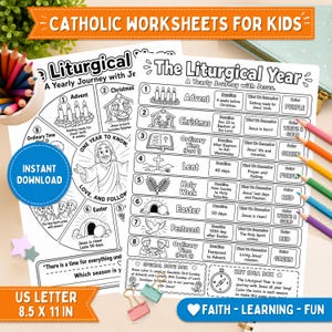Målarset för det liturgiska året för barn | Katolska kyrkans årstidsdiagram och hjul