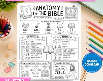 Anatomy of the Bible Study Guide for Kids & Teens | 66 Books Overview Printable