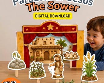 The Sower Puppet Show Kit, Printable Bible Story Puppets