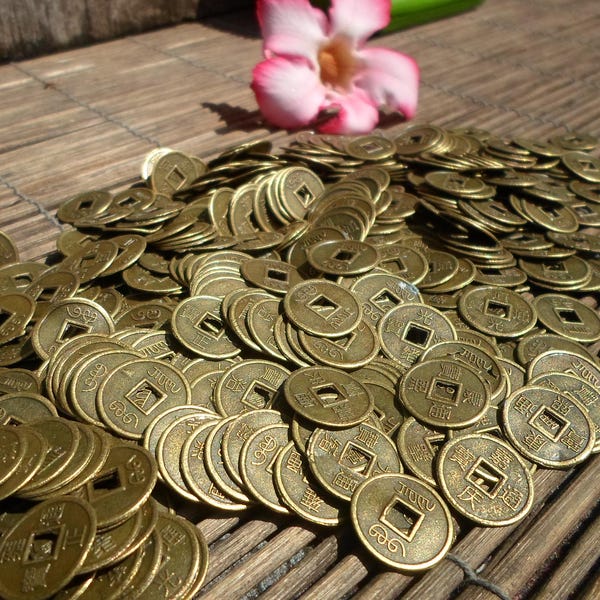 50pcs Feng Shui I-ching monete Fortune Coin Dia:20mm (0.8 )+sacchetto regalo SKU:Y1020