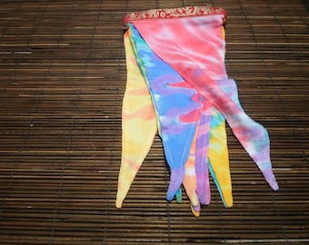 Tie Dye Decoration Tribal Bunting,Thai Handicraft Tie Dye Flags Tie Dye Bunting