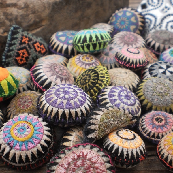 35 Textile Pockets HandMade with Upcycled Hmong Hilltribe Embroidery
