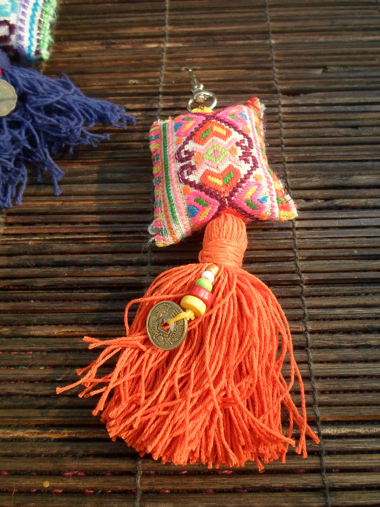 Hmong Textile Key Chains Set Of 3 Hmong Key Chains Bag | Etsy