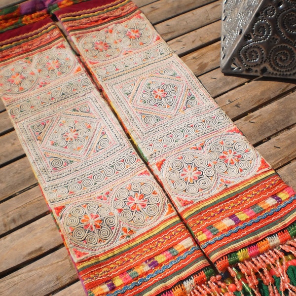 Embroided Textile  Tribal  Panel By The Hmong Hilltribe People