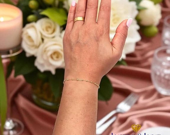 14K Solid Gold Satellite Bracelet – Dainty Fine Jewelry