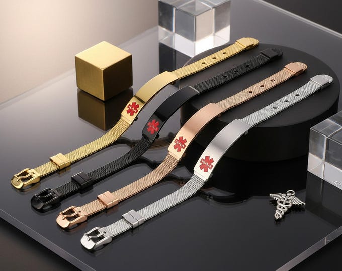 Custom Engraved Medical Alert Bracelet – Stainless Steel ID Jewelry