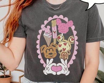 Vintage Disney Cute Mickey Mouse Treats Coquette Bow Shirt, Just Here For The Snacks Quote Tee, Disney Food Lover Gift, Disneyland Family