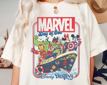 Personalized Marvel Day At Sea Mickey & Friends Shirt, Disney Superhero Cruise Shirt, Avengers Cruise Line Tee, Wish Dream Family 2026 Trip