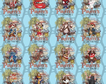 Disney Pirate Cruise 2026 PNG-paket, Pirates Life For Me, Mickey Minnie Pirate Night-skjortdesign, Disney-familjesemestermatchning PNG-fil